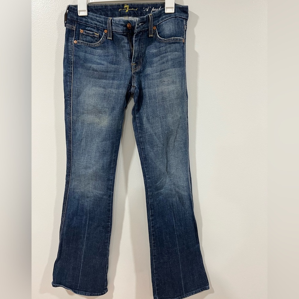7 for all mankind, medium wash, boot cut jeans. Size 27